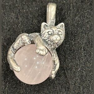 VINTAGE Sterling Kitten Pendant